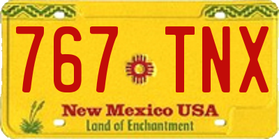NM license plate 767TNX