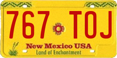 NM license plate 767TOJ