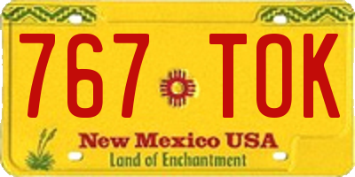 NM license plate 767TOK