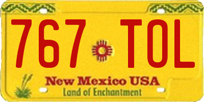 NM license plate 767TOL