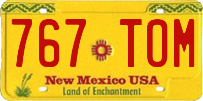 NM license plate 767TOM