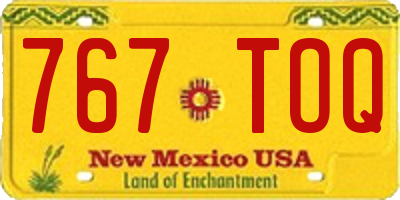 NM license plate 767TOQ