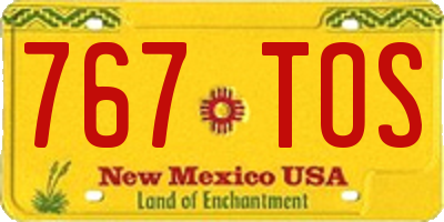 NM license plate 767TOS