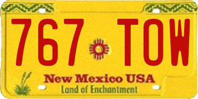 NM license plate 767TOW