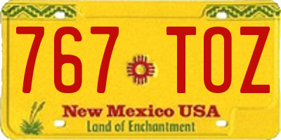 NM license plate 767TOZ