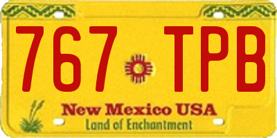 NM license plate 767TPB