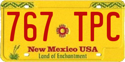NM license plate 767TPC