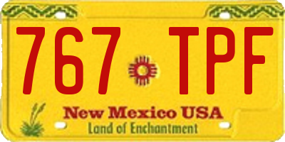 NM license plate 767TPF