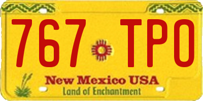 NM license plate 767TPO