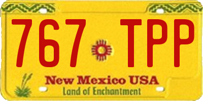 NM license plate 767TPP