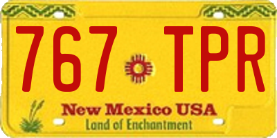 NM license plate 767TPR