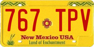NM license plate 767TPV
