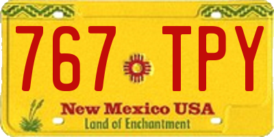 NM license plate 767TPY