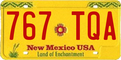 NM license plate 767TQA
