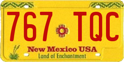 NM license plate 767TQC