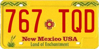 NM license plate 767TQD