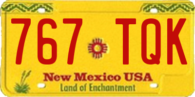 NM license plate 767TQK