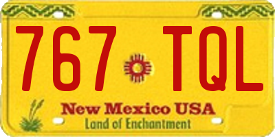 NM license plate 767TQL