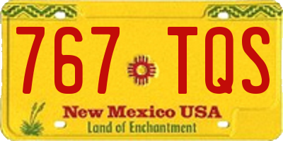 NM license plate 767TQS