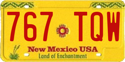 NM license plate 767TQW