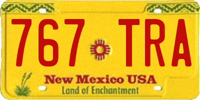 NM license plate 767TRA