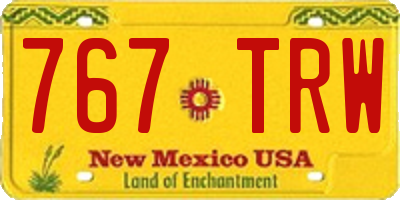 NM license plate 767TRW