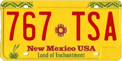 NM license plate 767TSA