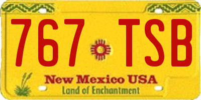 NM license plate 767TSB