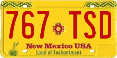 NM license plate 767TSD
