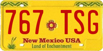 NM license plate 767TSG