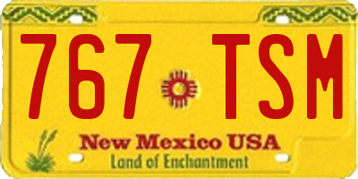 NM license plate 767TSM