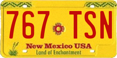 NM license plate 767TSN