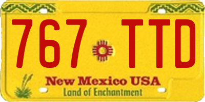 NM license plate 767TTD