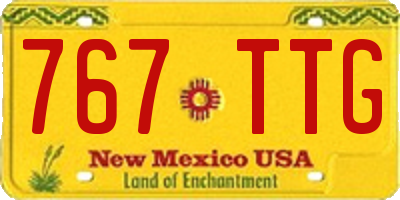 NM license plate 767TTG