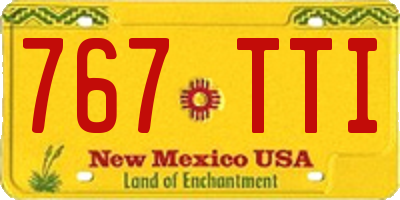 NM license plate 767TTI