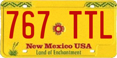 NM license plate 767TTL