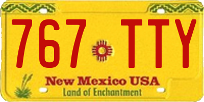 NM license plate 767TTY