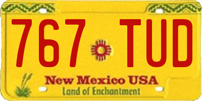 NM license plate 767TUD