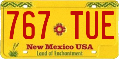 NM license plate 767TUE