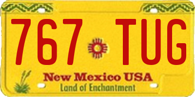 NM license plate 767TUG