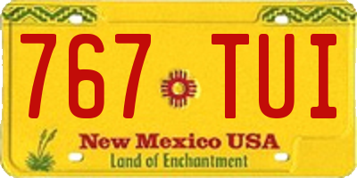NM license plate 767TUI