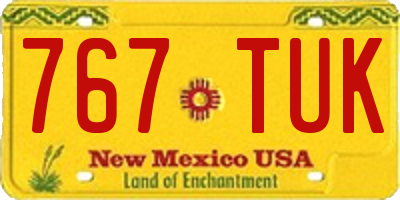 NM license plate 767TUK
