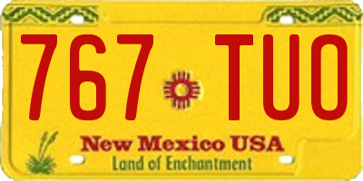 NM license plate 767TUO