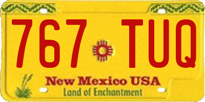 NM license plate 767TUQ