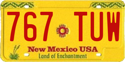 NM license plate 767TUW