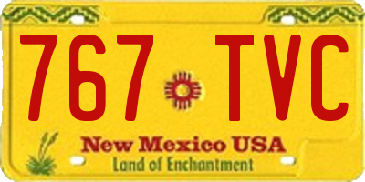 NM license plate 767TVC