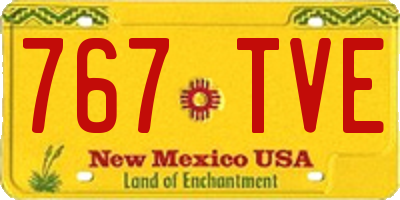 NM license plate 767TVE