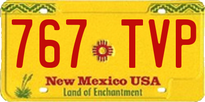 NM license plate 767TVP
