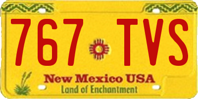 NM license plate 767TVS
