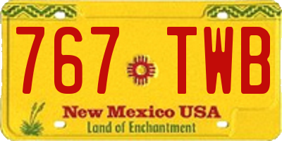 NM license plate 767TWB
